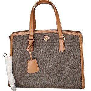 Michael Kors Chantal Brown Acorn Medium Satchel Double Handle Handbag $395